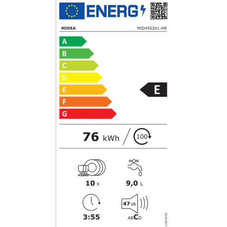 MIDEA MID45S201-HR Εντοιχιζόμενο Πλυντήριο Πιάτων για 10 Σερβίτσια 45cm MIDEA MID45S201-HR Εντοιχιζόμενο Πλυντήριο Πιάτων για 10 Σερβίτσια 45cm